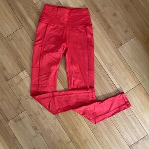 Aerie Red High-Waisted Leggings with pockets LIKE NEW